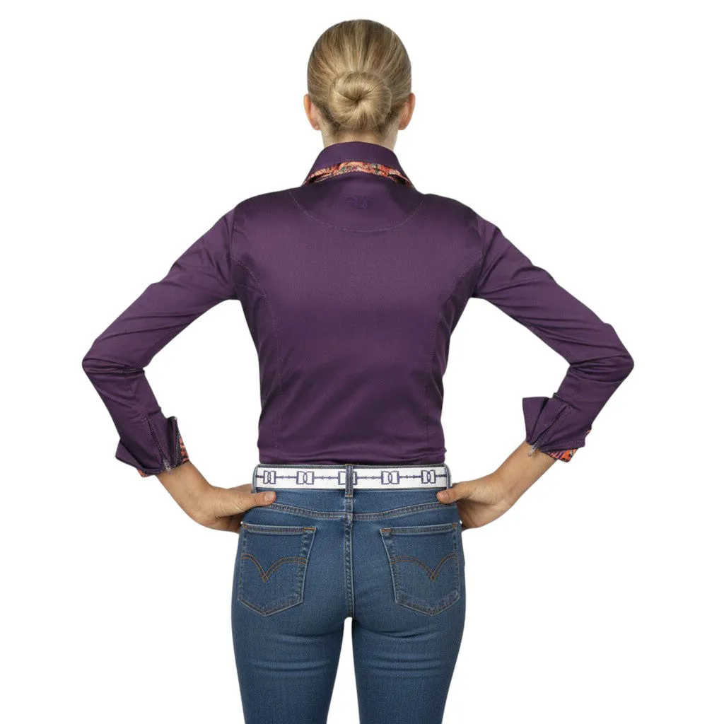 TuffRider ADEY Double Collar rijblouse Plum XS meisjes