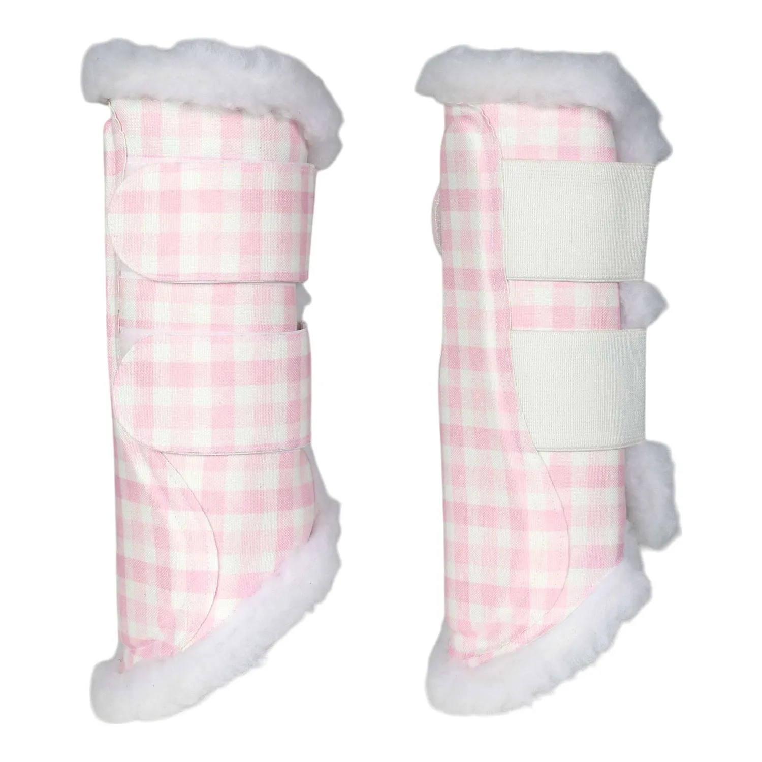 Dapplebay Gingham peesbeschermers roze-wit XL