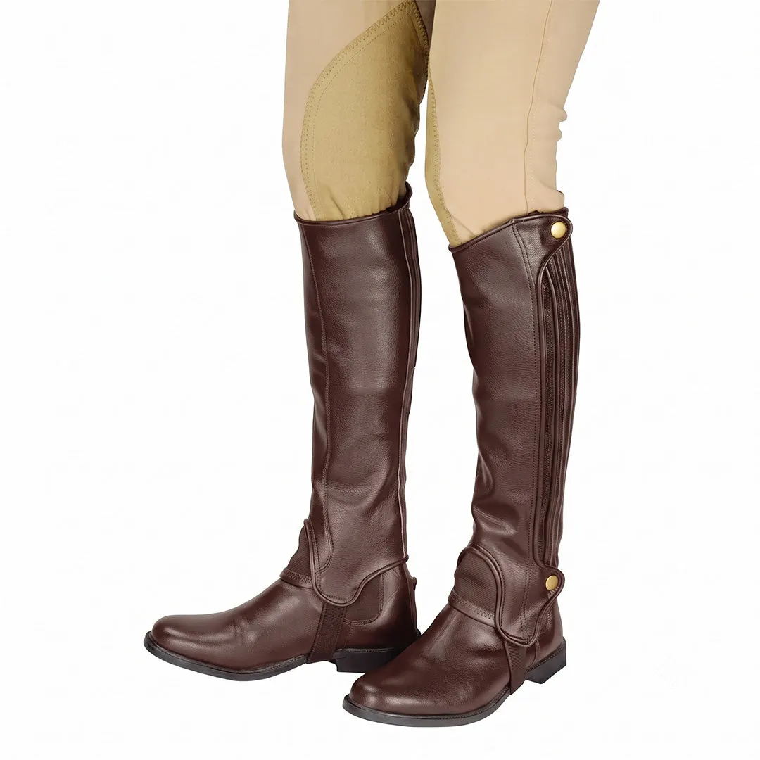 TuffRider Grippy Grain half chaps tall zwart