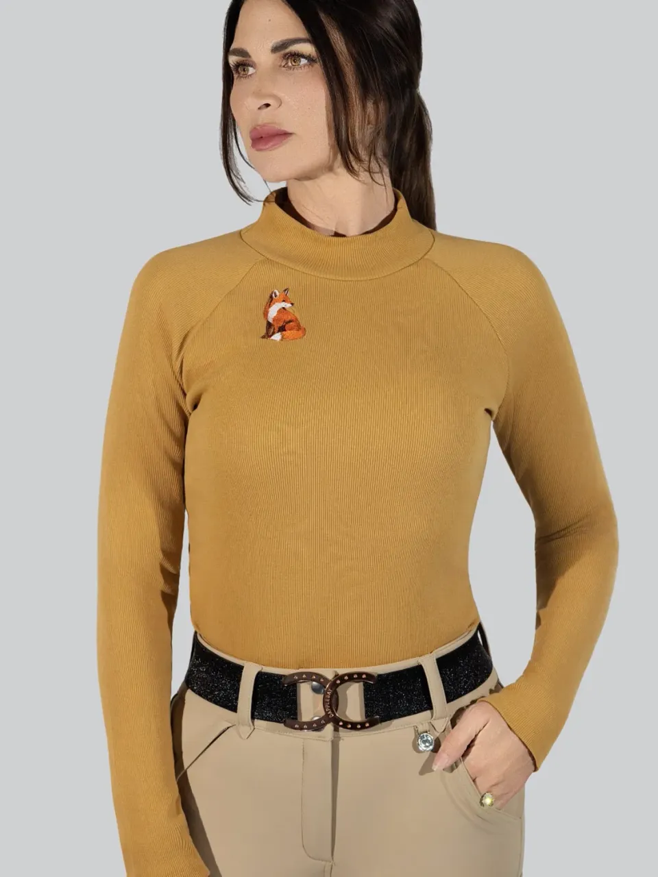 Dapplebay Heirloom Camel coltrui geribd borduursel