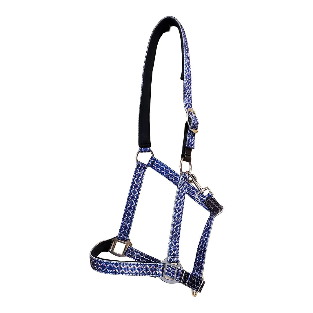 TuffRider EasyCare Diamond Mosaic halster nylon marineblauw