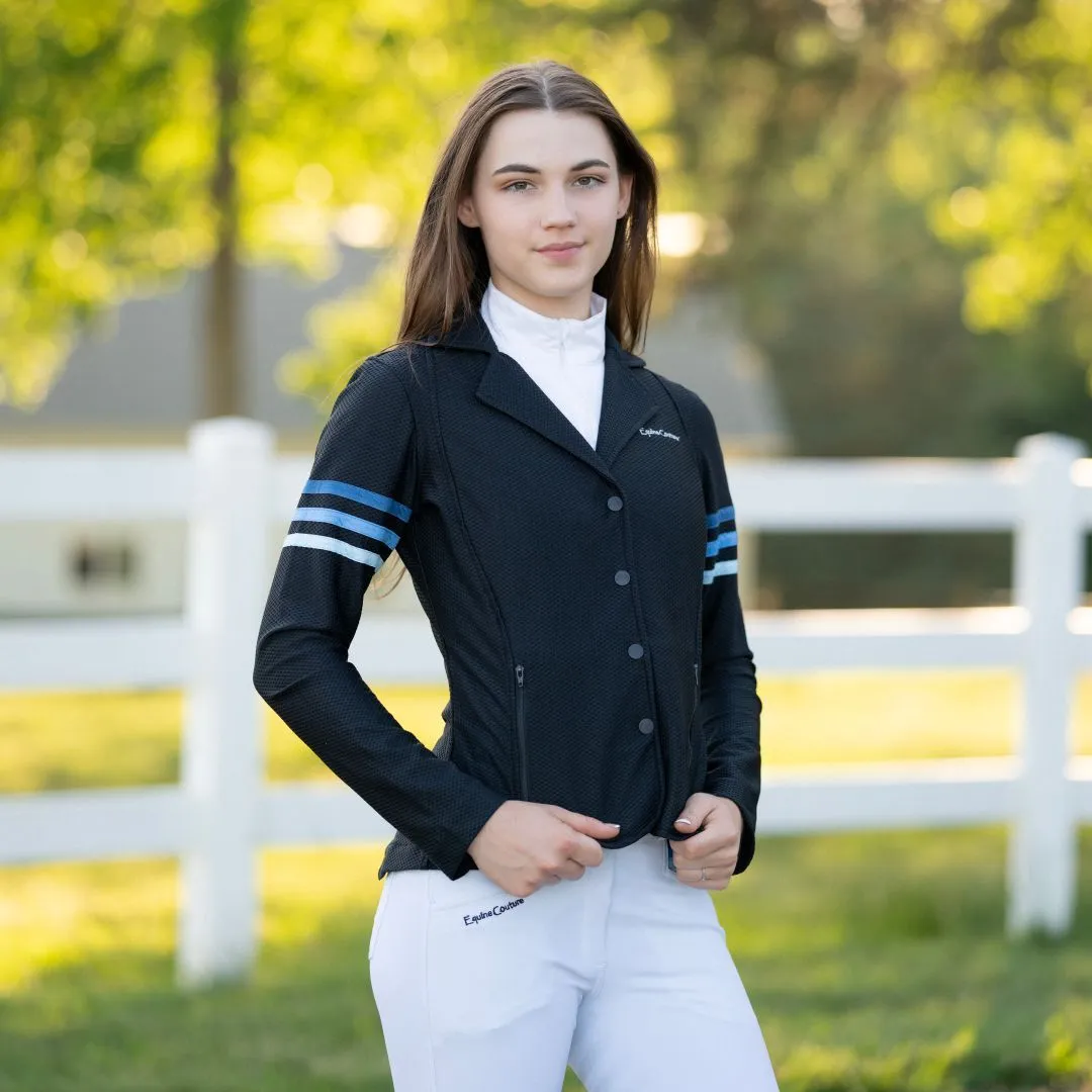 Equine Couture EquiVent Gradient wedstrijdjas zwart-rood mesh