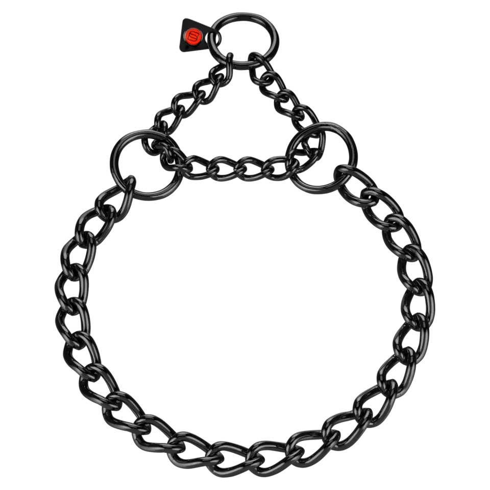 Herm Sprenger Halsketting 51382-57 halsband 51 cm zwart 4,0 mm