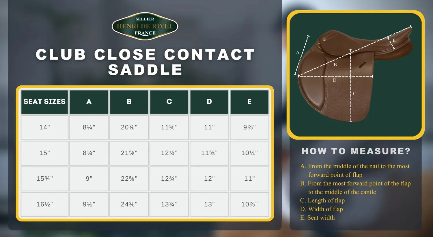 Henri de Rivel Club Close Contact Zadel 16.5 leer