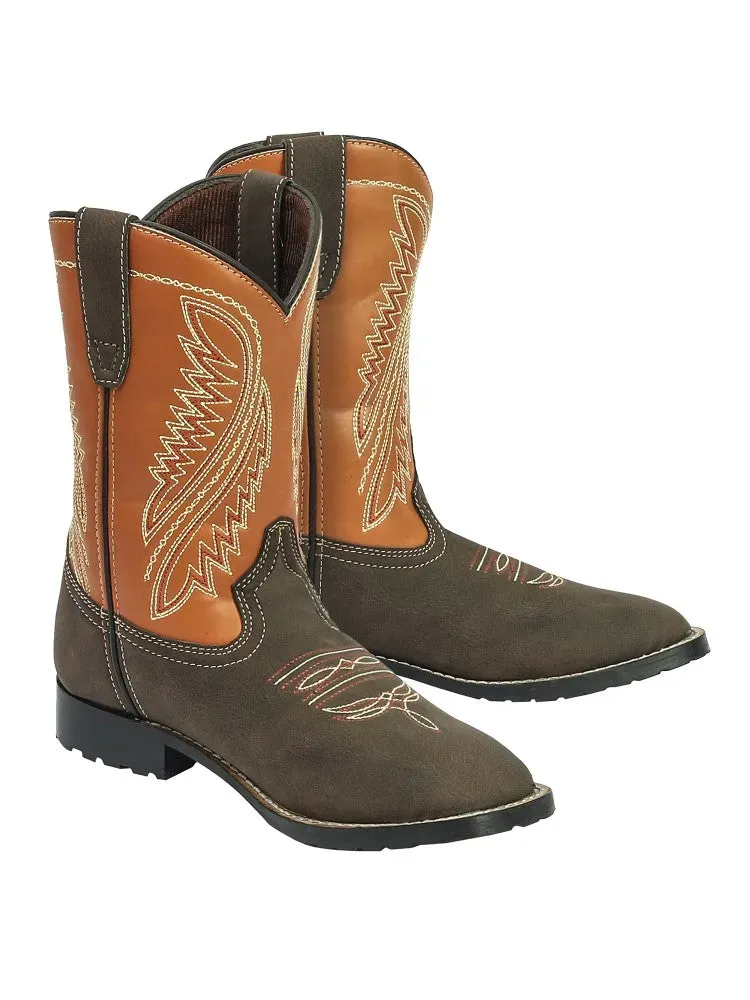 TuffRider Big Bend youth westernlaars mocha rust ronde neus