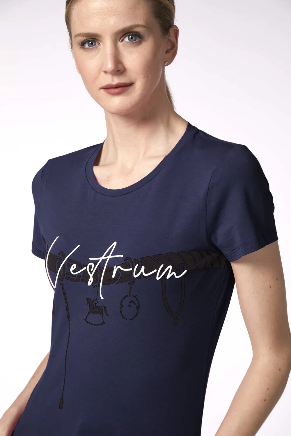 Vestrum Dominica T-shirt dames navy katoen stretch