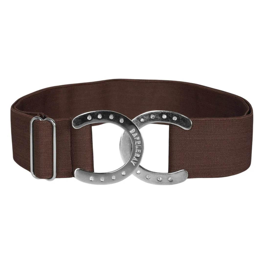 Dapplebay Horse Shoe elastische riem Chocolate goud