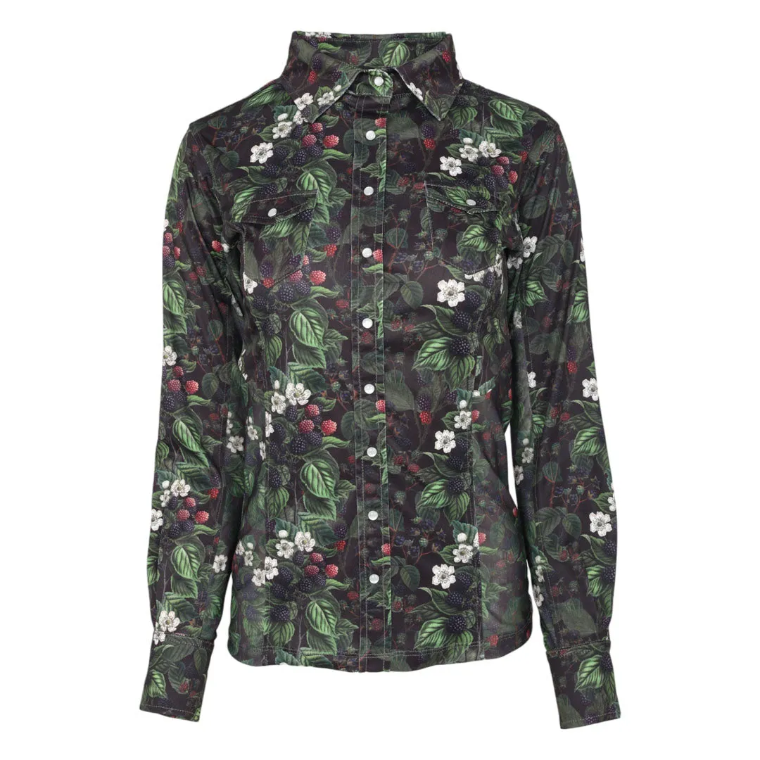 Dapplebay Blackberry Daze Western Top shirt Blackberry mesh