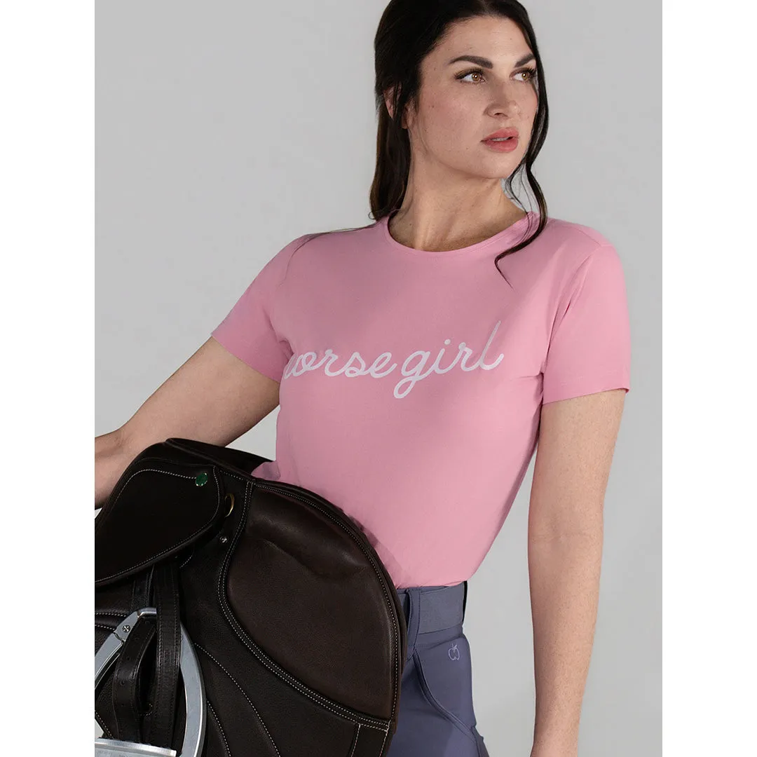 Dapplebay Horse Girl T-shirt ballet pink katoen boxy