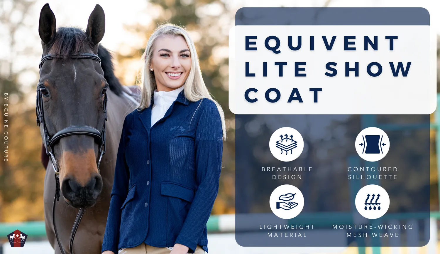Equine Couture EquiVent dames showjas navy mesh