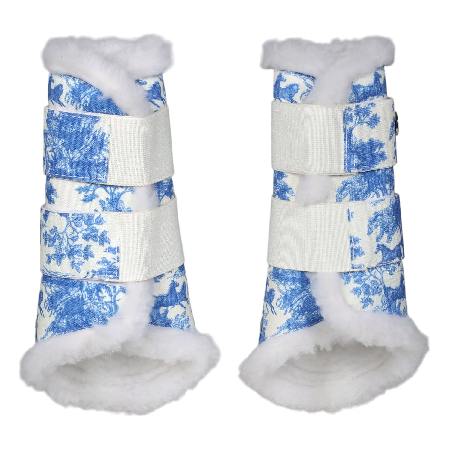 Dapplebay Equestrian Toile springschoenen Blue White peesbeschermer
