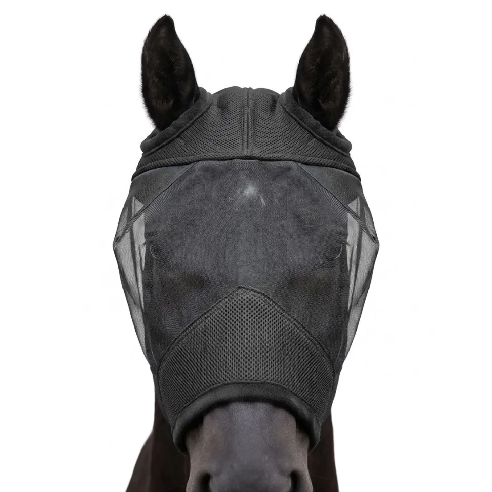 TuffRider Spacer Fabric Mesh vliegenmasker zonder oren zwart Cob