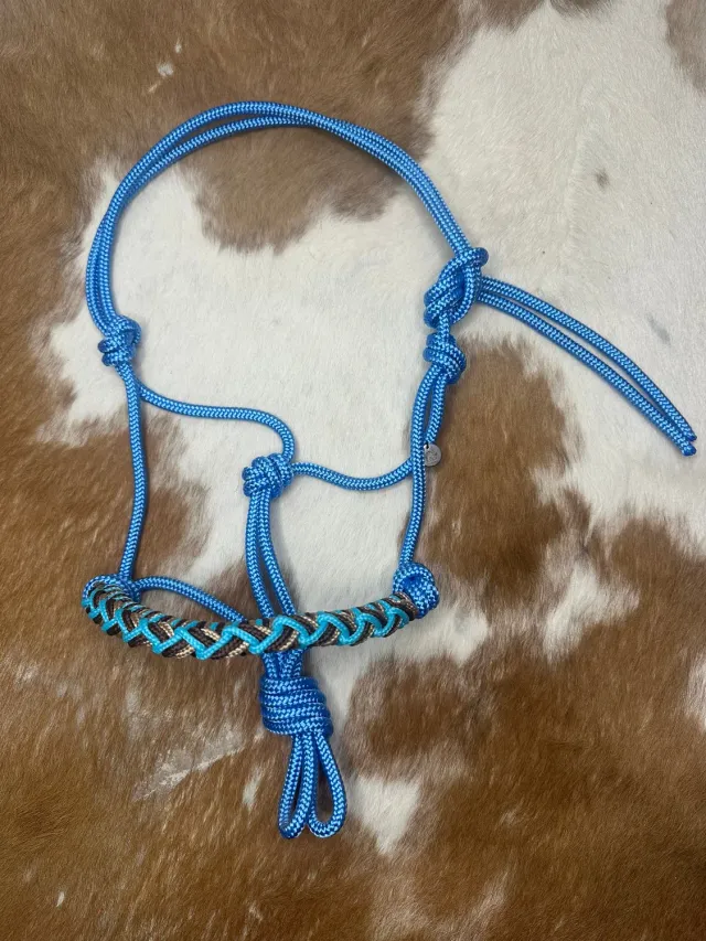 Mushabu Bojangles touwhalster middenblauw maat Mini