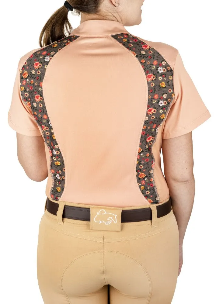 EcoRider Shelby dames sportshirt korte mouw bloemen