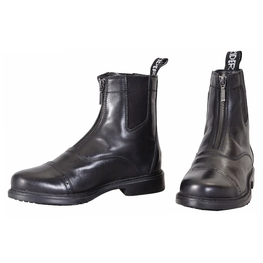 TuffRider Baroque Front Zip jodhpurschoen zwart leer