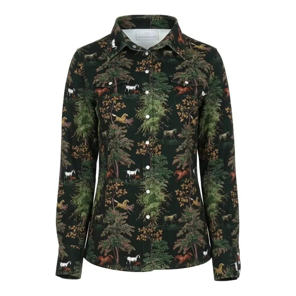 Dapplebay Autumn Toile westernshirt Dark Bay stretch