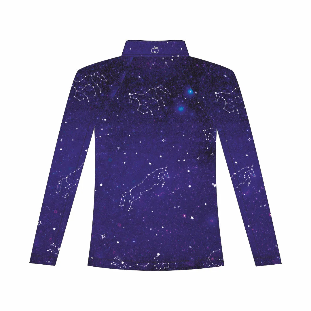 Dapplebay Constellation 1/4 Zip rijshirt kids Navy