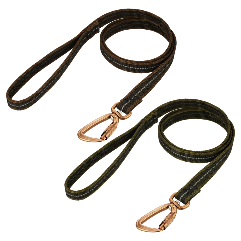 Herm Sprenger gummierte hondenriem rosegoud 200 cm olijf