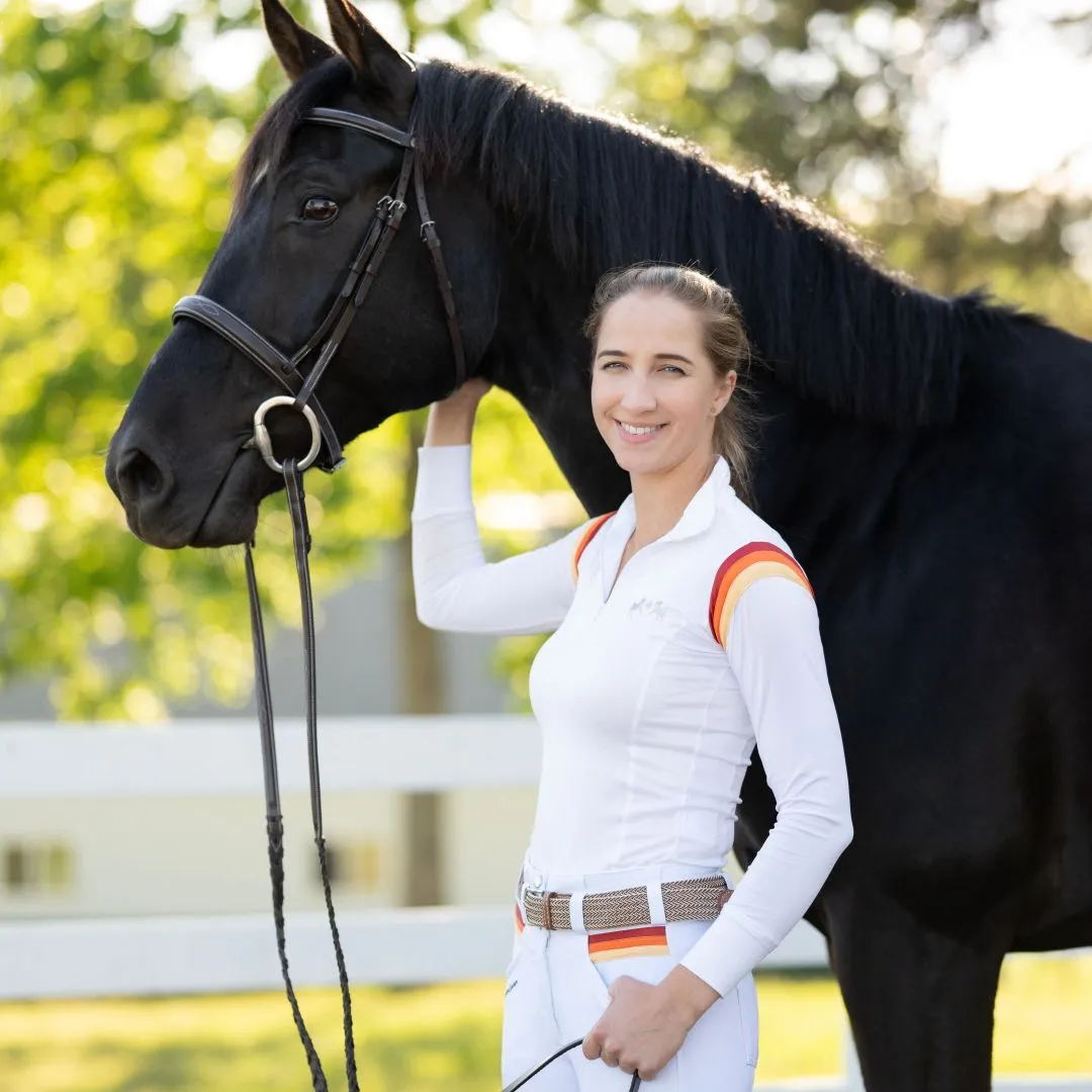 Equine Couture Gradient wedstrijdshirt wit-rood lange mouw