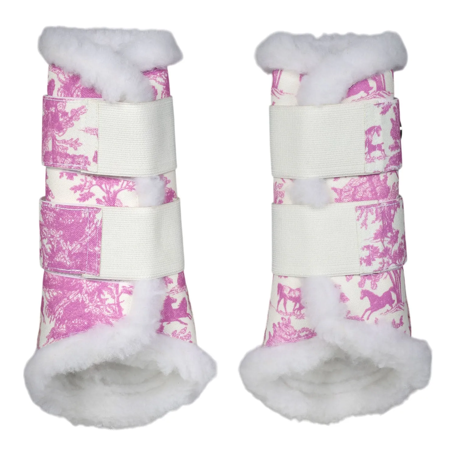 Dapplebay Toile brush boots rose white paard maat XL