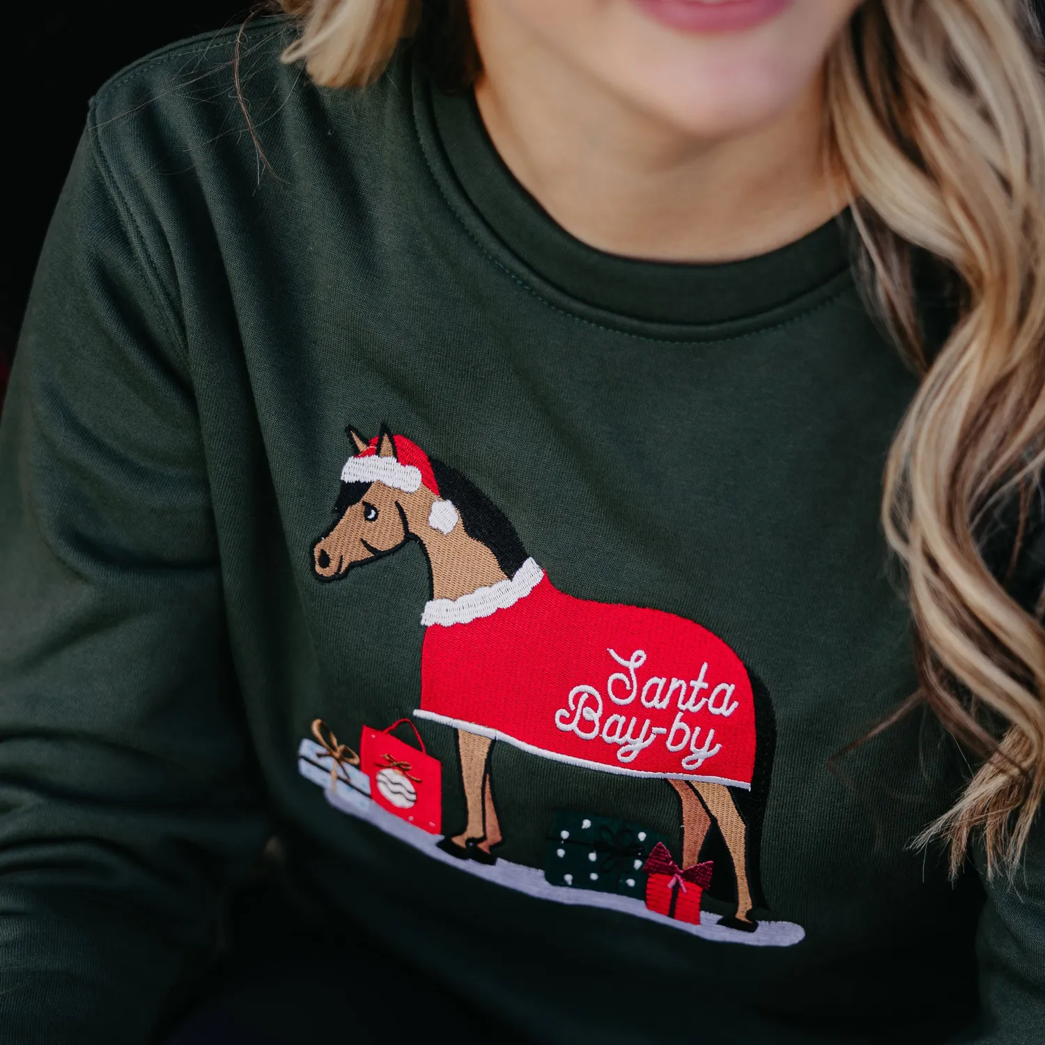 Dapplebay Santa Bay-by sweater donkergroen kerst