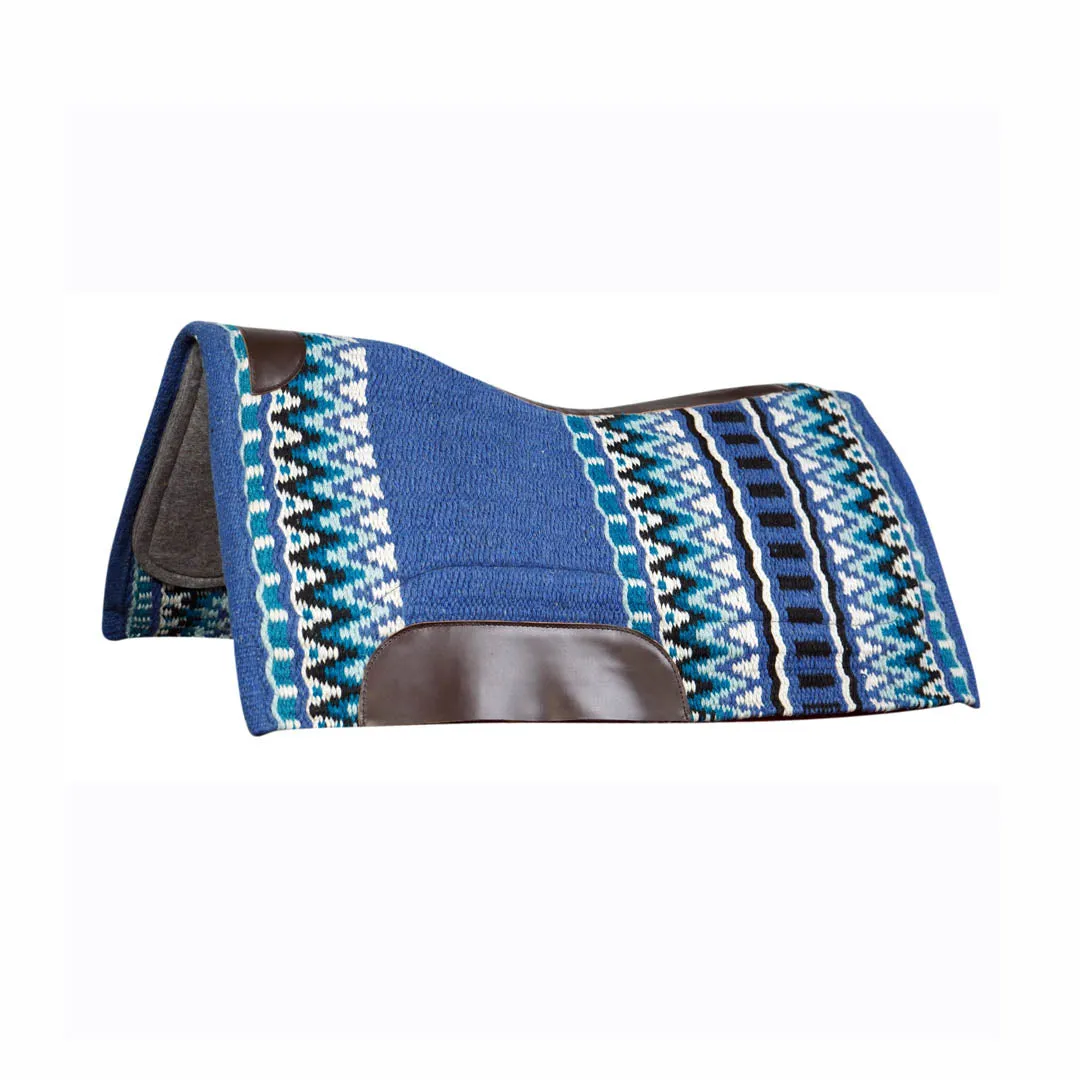 TuffRider Contoured Double Weave western zadeldek blauw 34x36