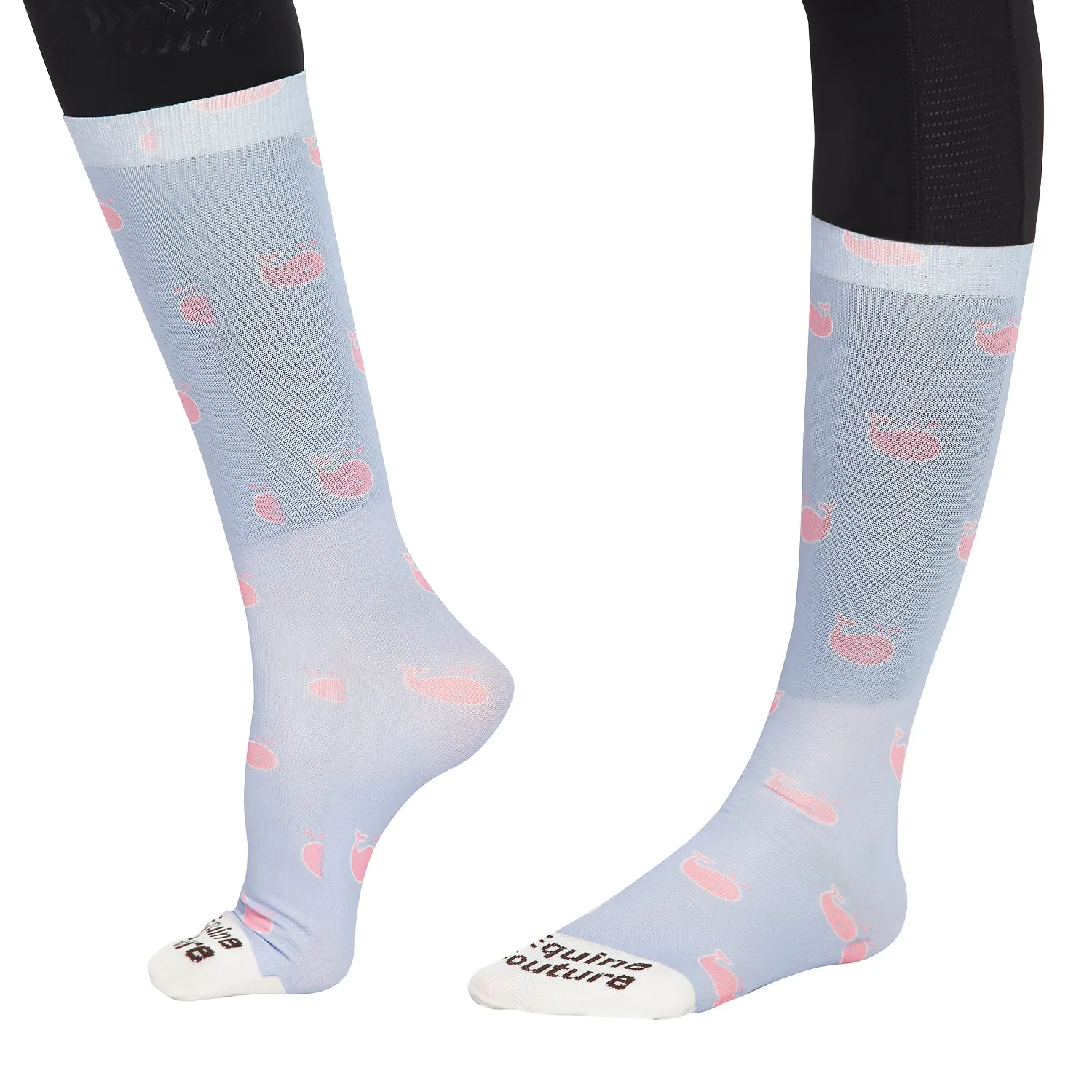 Equine Couture Ladies Whales rijsokken roze bamboe
