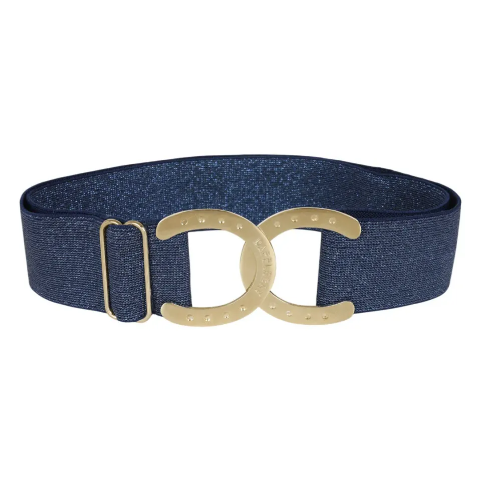 Dapplebay Glitter riem navy/goud elastisch verstelbaar