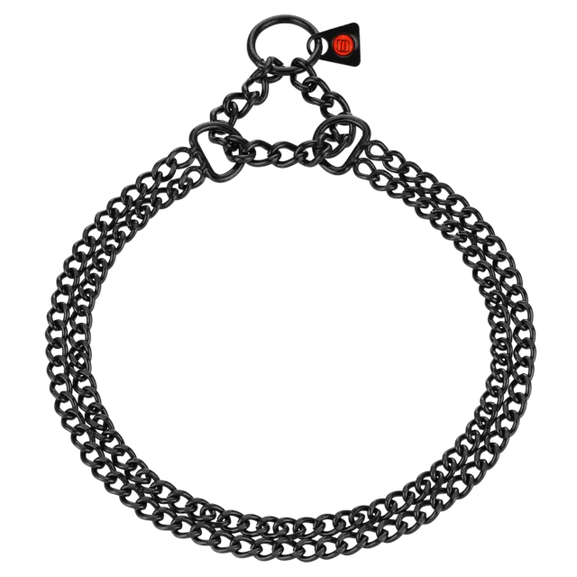Herm Sprenger honden halsketting 2-rijig zwart 2,0 mm slip