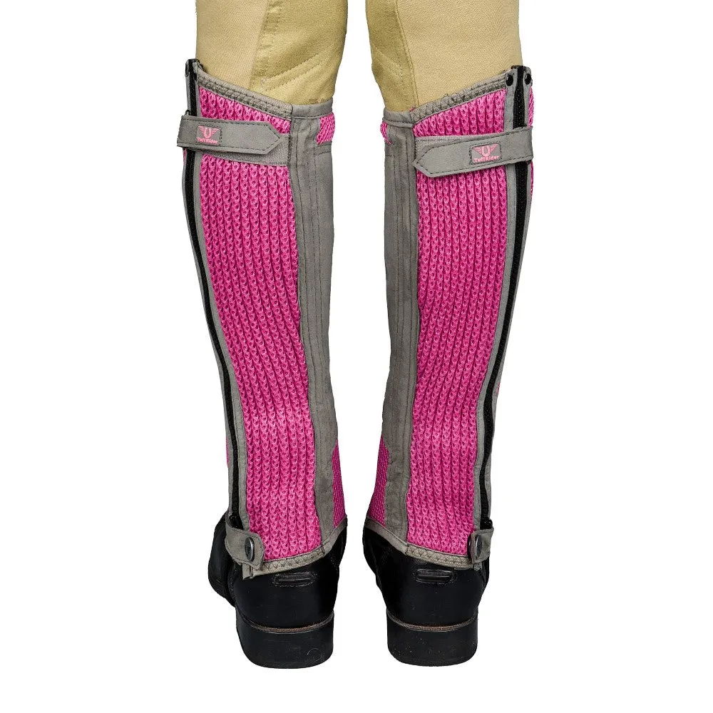 TuffRider Double Up Air Mesh chaps handschoen set lichtblauw