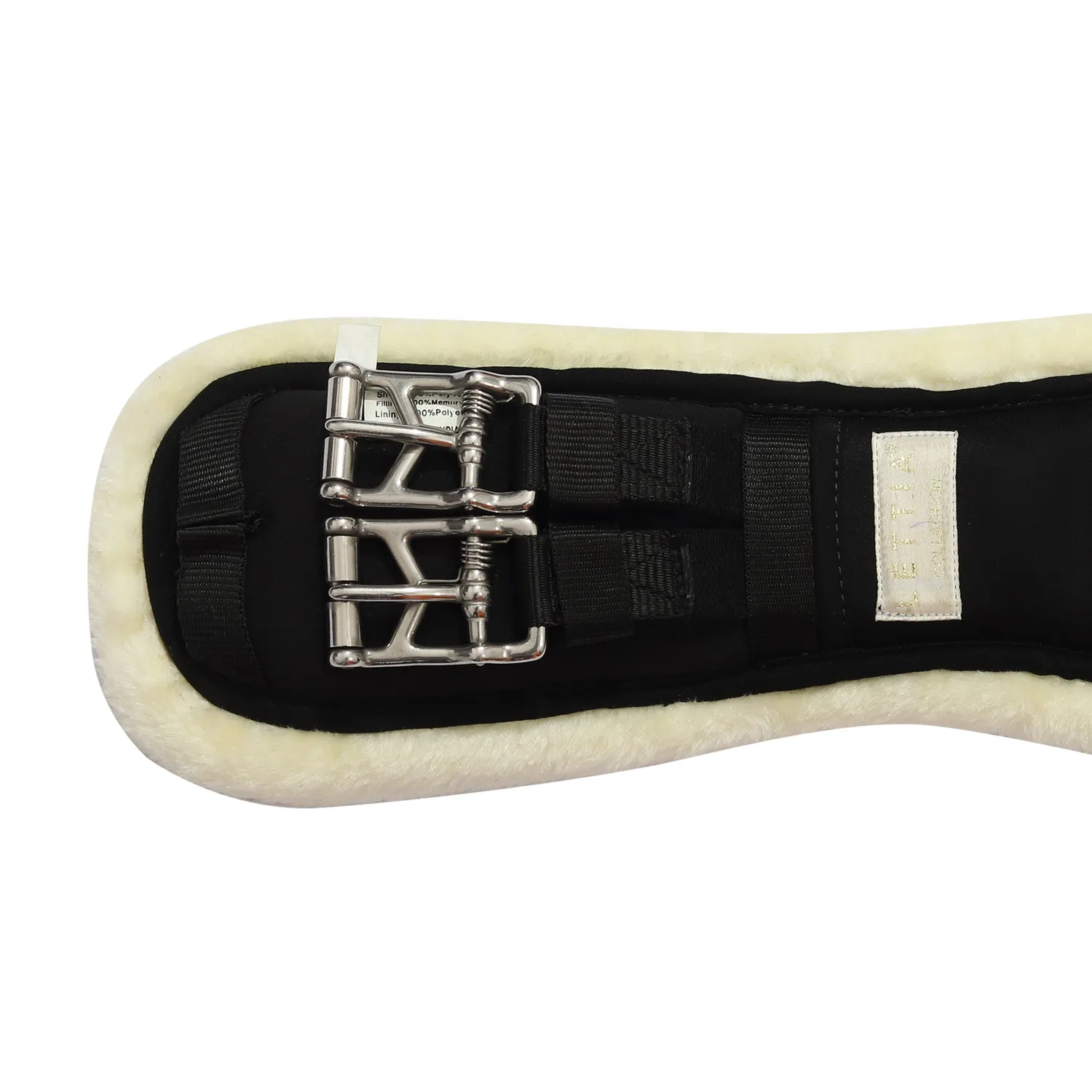Lettia Clik Memory Foam dressuursingel zwart sherpa