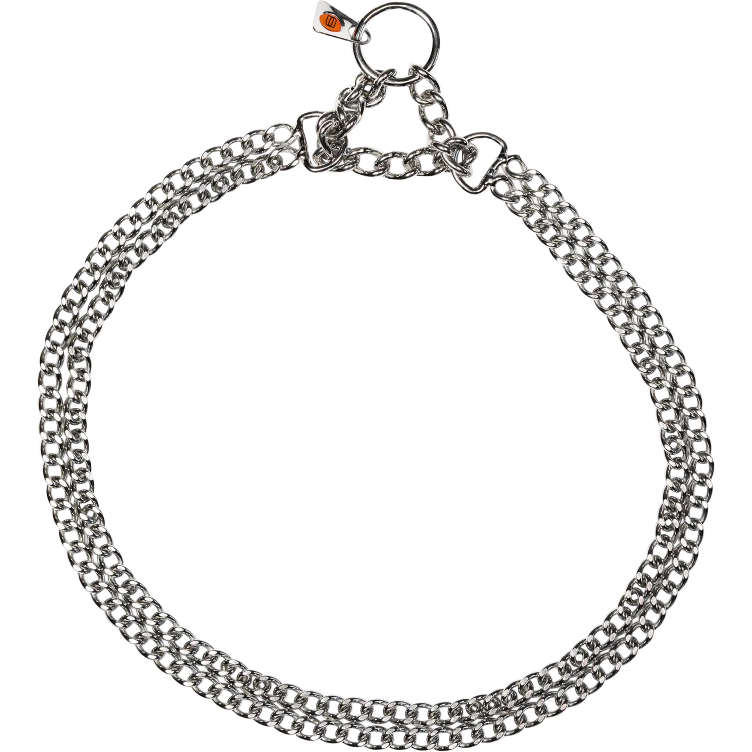 Herm Sprenger Halsketting 2-rij 55 cm halsband rvs met stop