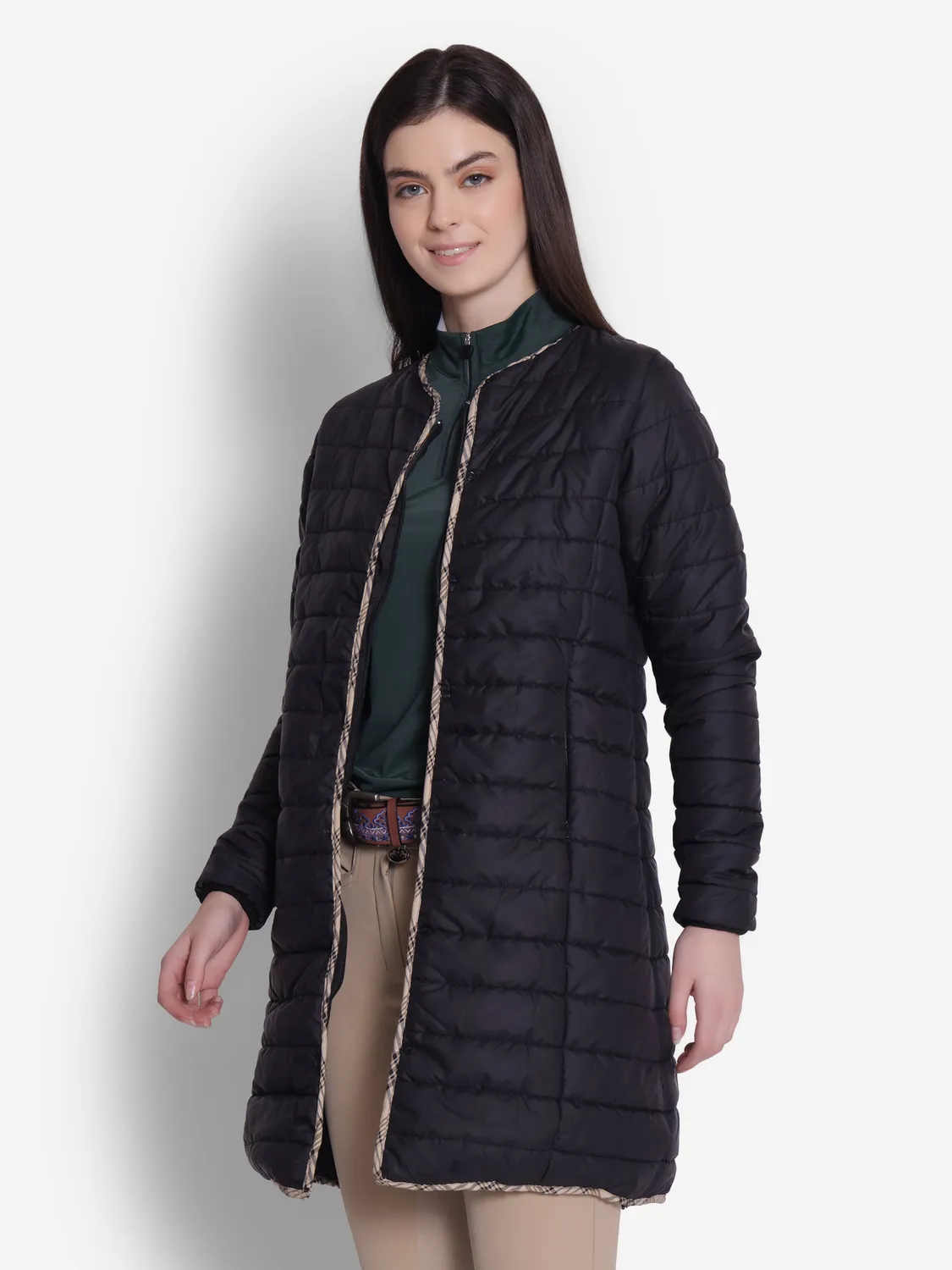 Equine Couture Any Weather 3-in-1 dames rijjas Navy waterdicht
