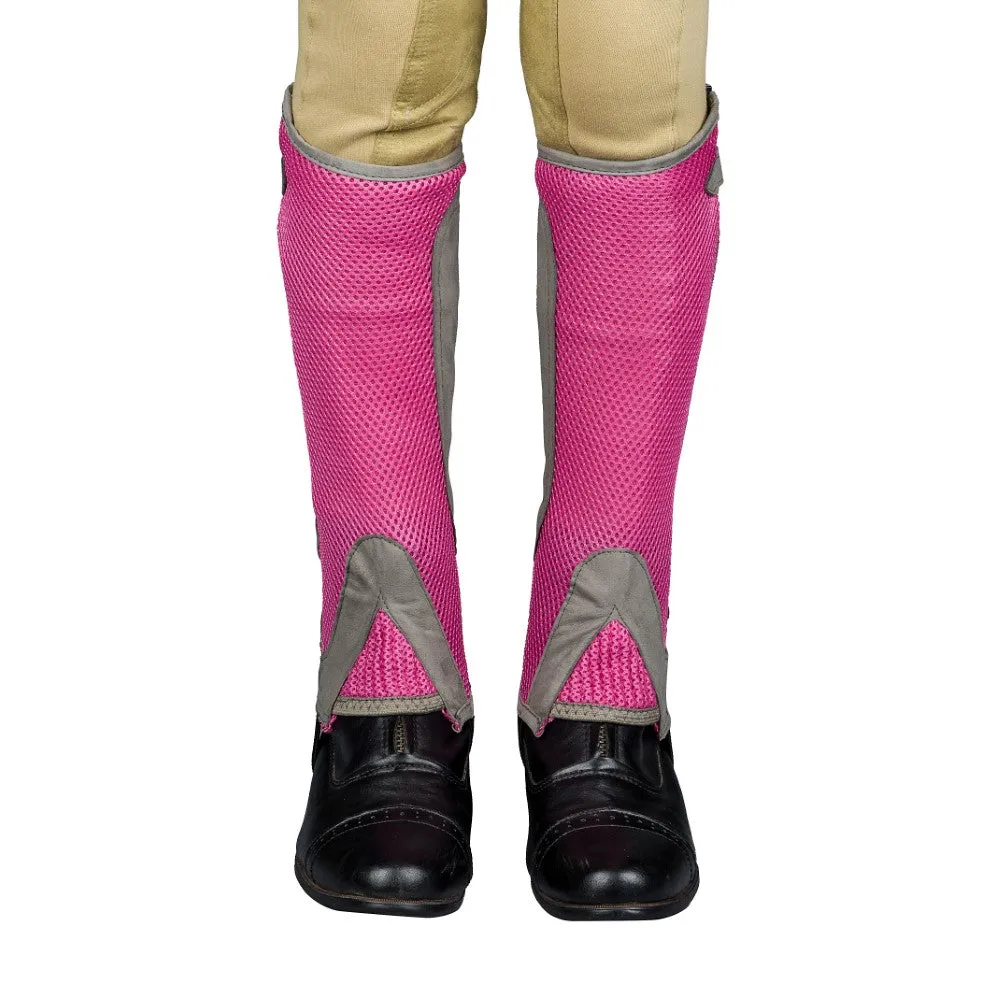 TuffRider Double Up Air Mesh chaps handschoen set lichtblauw