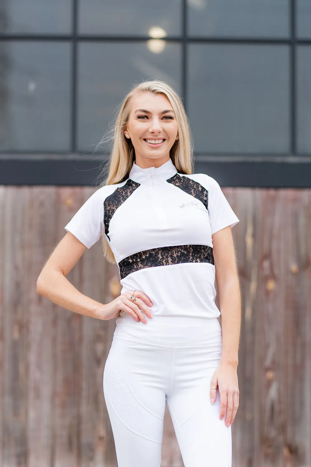 Equine Couture Spicy Girl Cinnamon showshirt wit kant