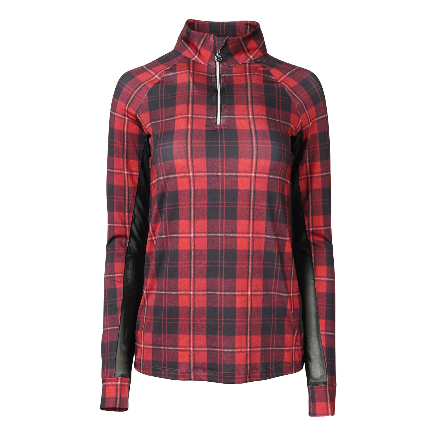 Dapplebay Holiday Plaid 1/4 Zip rijshirt rood XXS licht