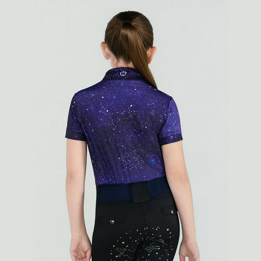 Dapplebay Constellation kinder rijshirt Navy 8-9 koel