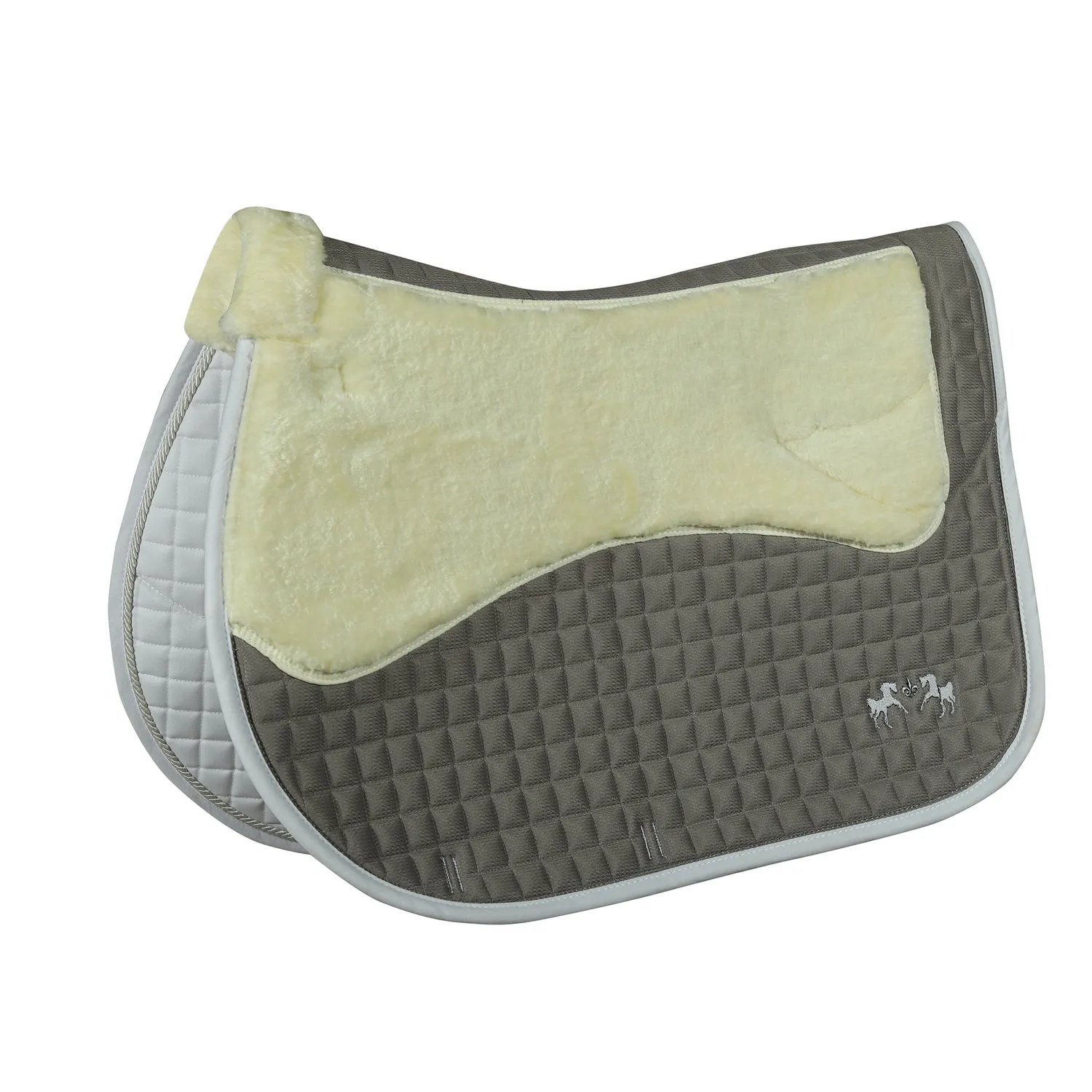 Equine Couture Regal zadeldek wit bont CoolMax