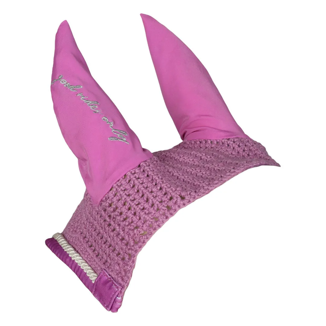 Dapplebay Equestrian Toile vliegenkap roze wit Full