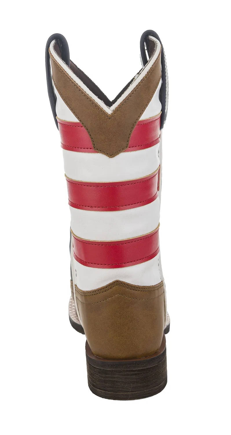 TuffRider Youth American Cowboy western laars bruin vierkante neus
