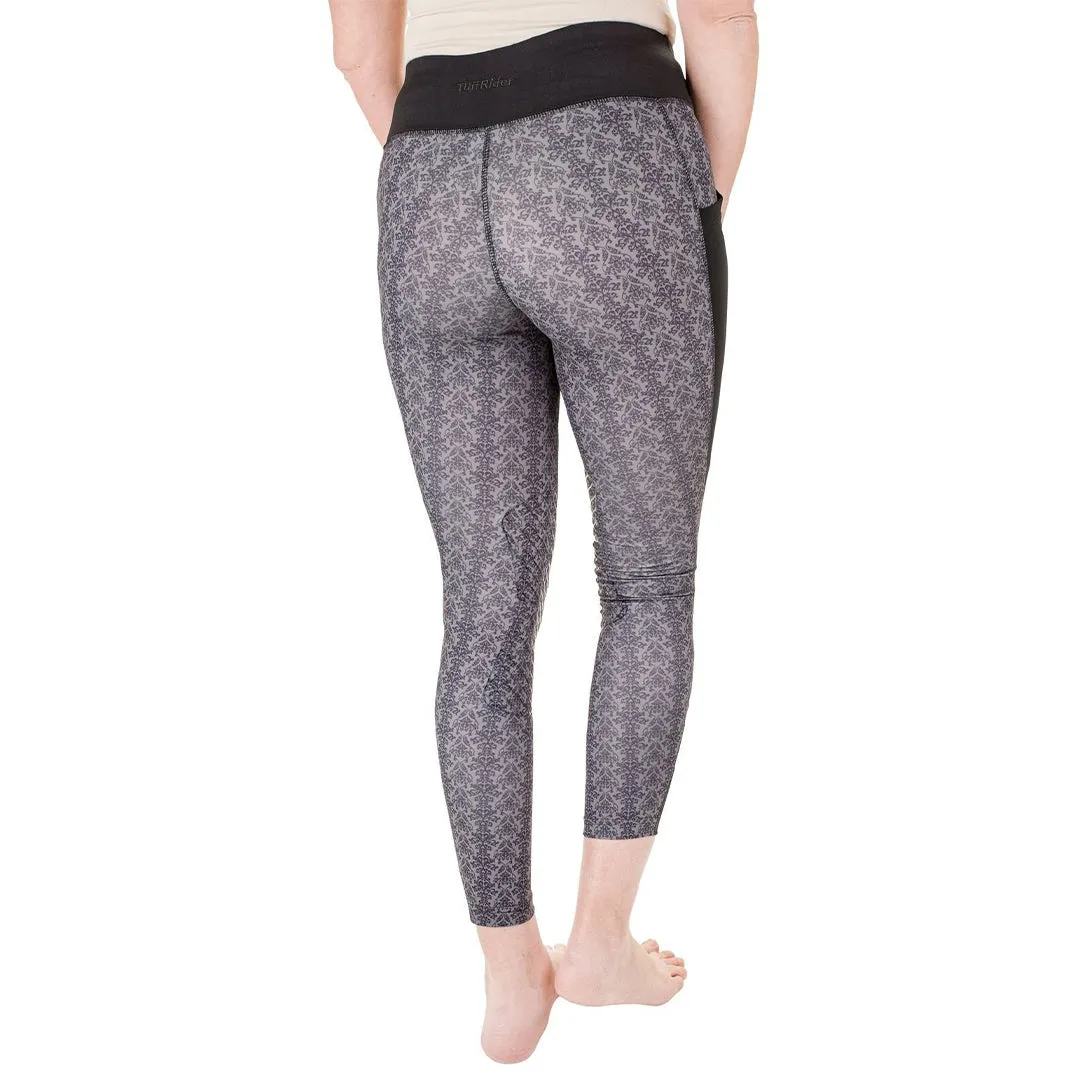 TuffRider Minerva Damask rijlegging zwart grijs silicone