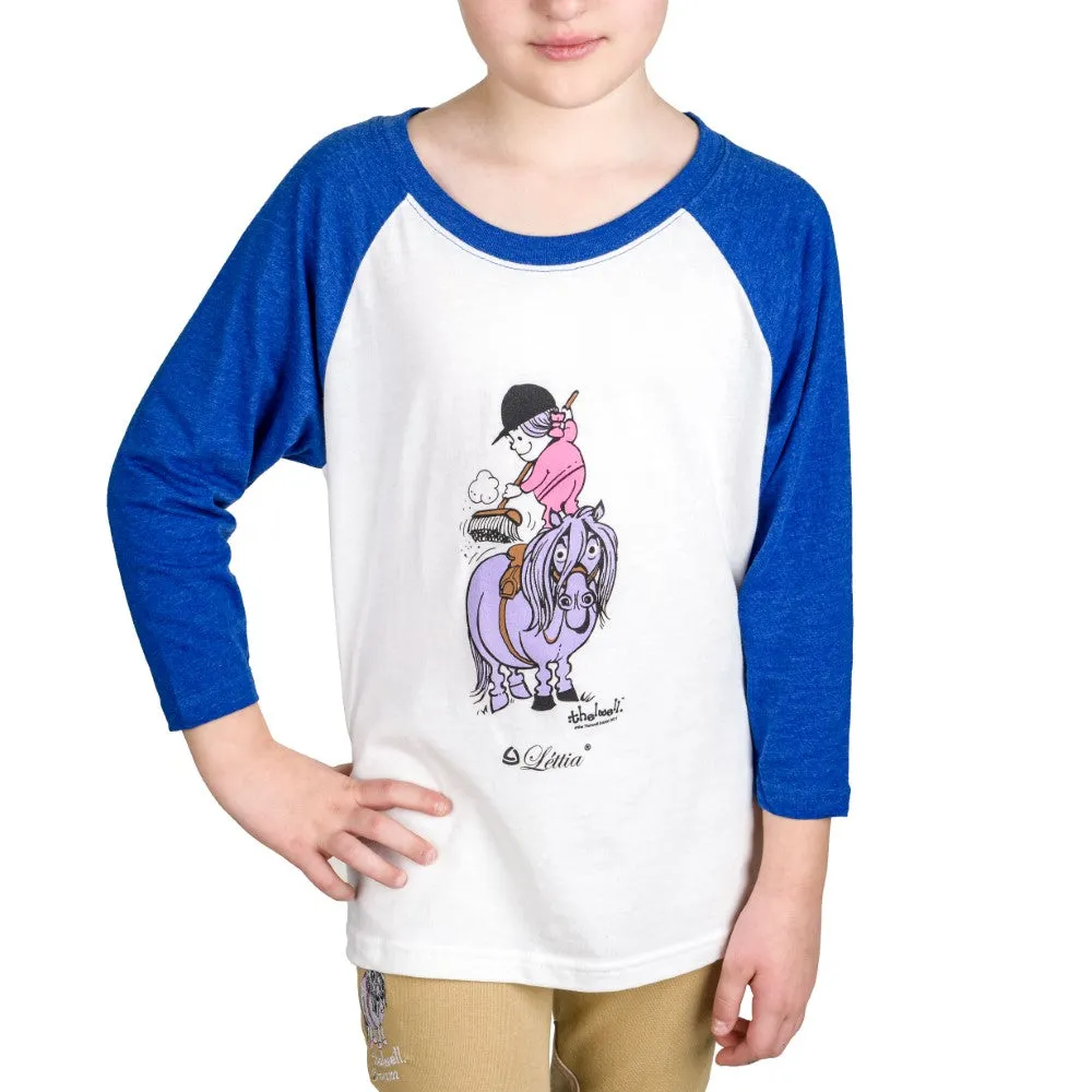 Lettia Thelwell Youth 3/4 T-shirt Wit/Roze katoen