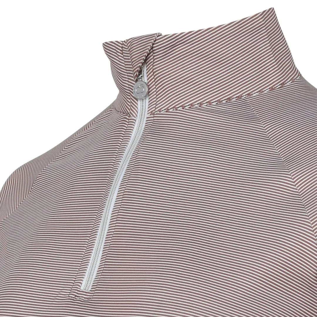 Dapplebay Stripe 1/4 Zip rijshirt Chestnut zonbescherming