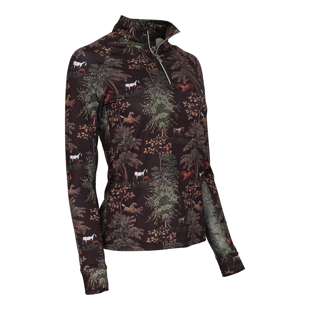Dapplebay Autumn Toile 1/4 Zip rijtop Dark Bay