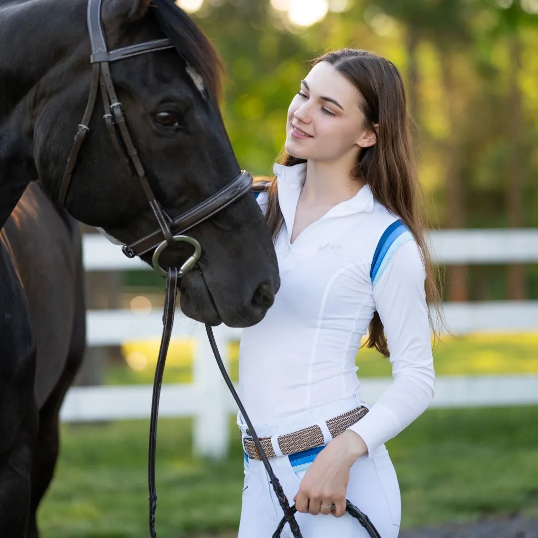 Equine Couture Gradient wedstrijdshirt wit-rood lange mouw