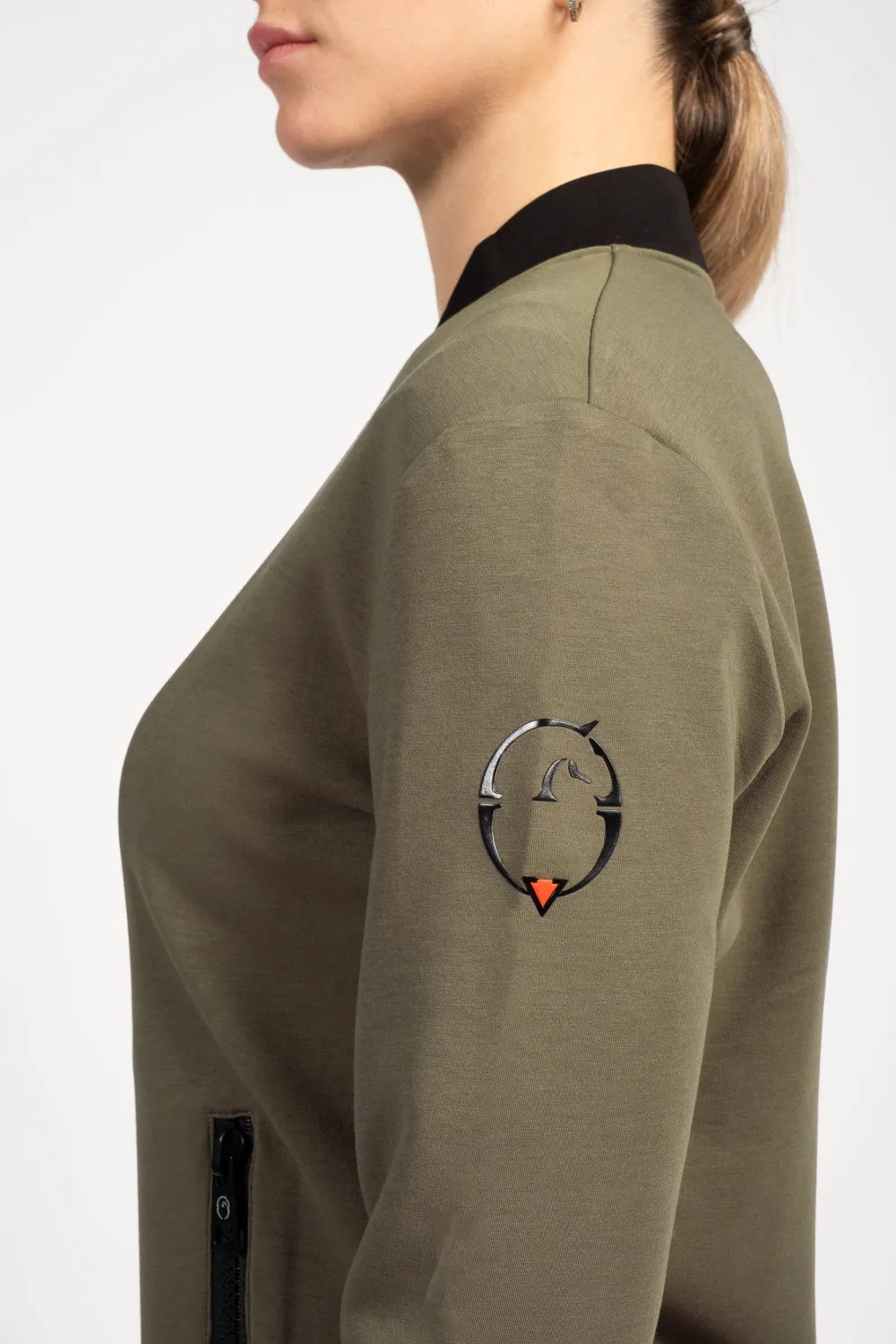 Vestrum Betelgeuse Sweater Dames Olijfgroen Katoen Rits