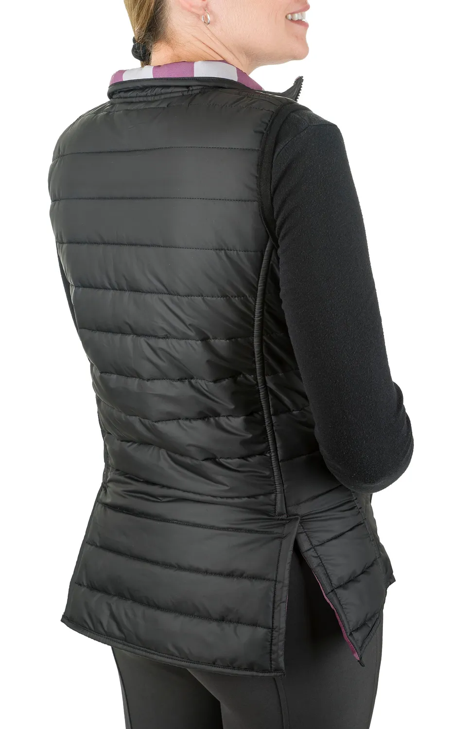 TuffRider Combination Reversible bodywarmer plum plaid