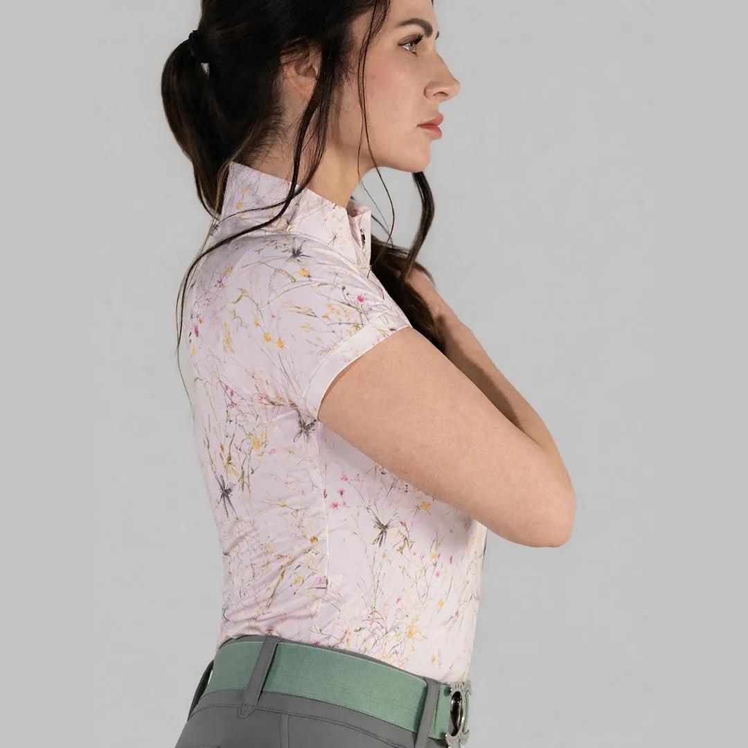Dapplebay Dragonfly Meadow rijshirt 1/4 zip lichtroze