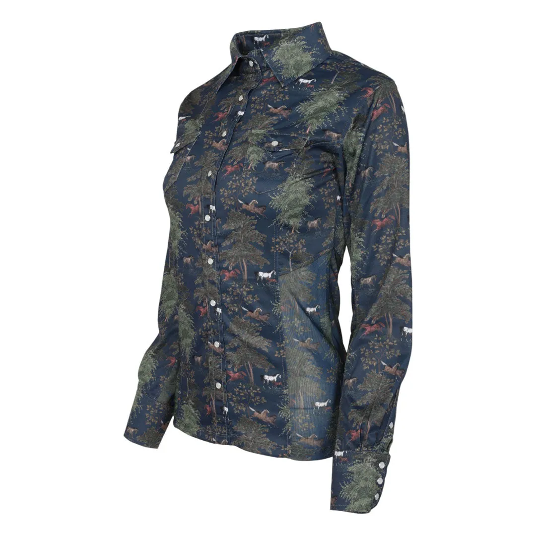 Dapplebay Autumn Toile westernshirt navy XS ademend