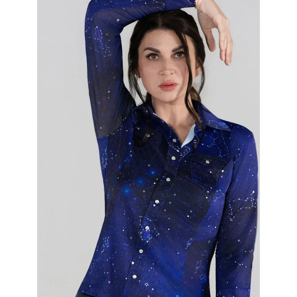 Dapplebay Constellation westernshirt navy dames